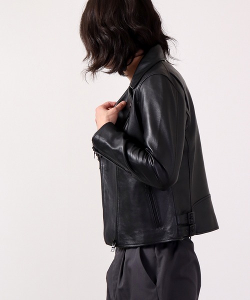 「London Denim」 レザーブルゾン S ブラック メンズ_画像5