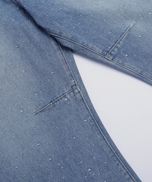 「AMELY」 加工デニムパンツ M ライトブルー レディース
