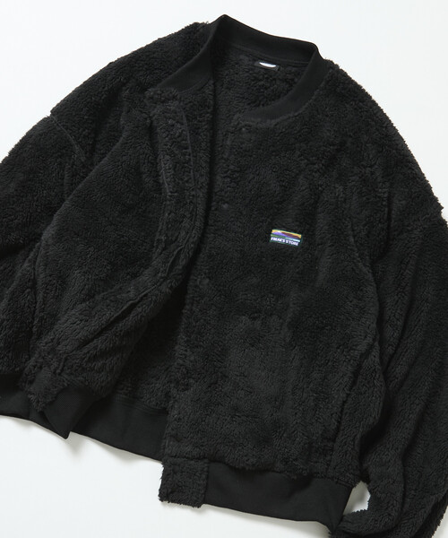 カーディガン 限定展開 リラックスフィット シャギーフリース クルーネック カーディガン メンズ | FREAK'S STORE