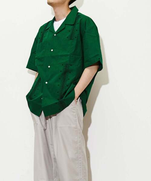 「CONVERSE TOKYO」 半袖シャツ FREE グリーン メンズ_画像7