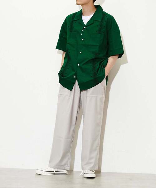 「CONVERSE TOKYO」 半袖シャツ FREE グリーン メンズ_画像9
