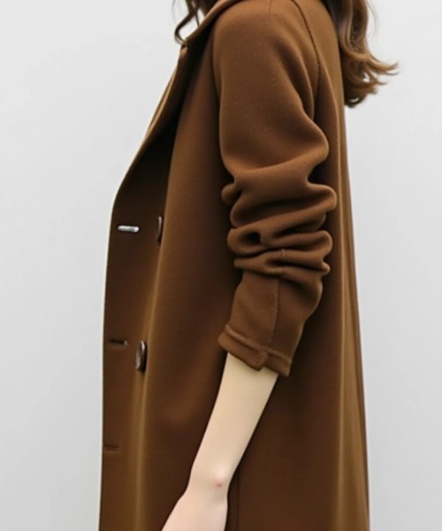 cammie コート チェスターコート ウールタッチダブルボタンミドル