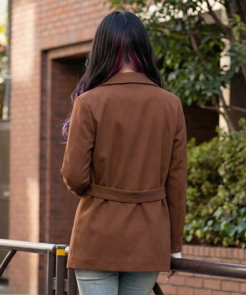 cammie コート チェスターコート ウールタッチダブルボタンミドル