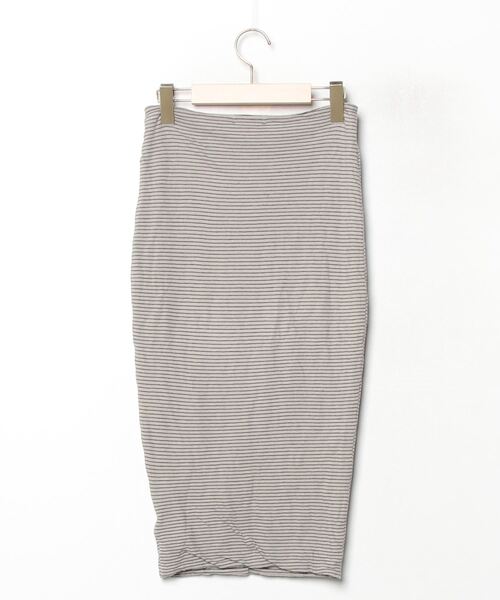 「JAMES PERSE」 ボーダー柄タイトスカート 1 グレー レディース_画像2
