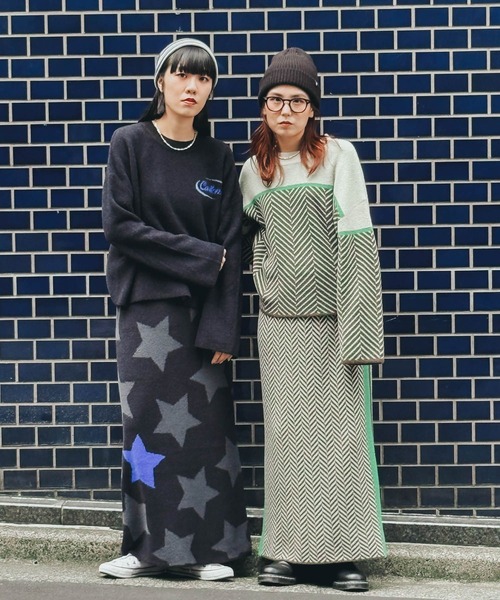 niko and…（ニコアンド） 長袖ニット FREE ネイビー レディース