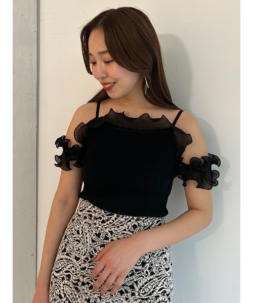 「SNIDEL」 キャミソールニット ONE SIZE ベージュ レディースの画像