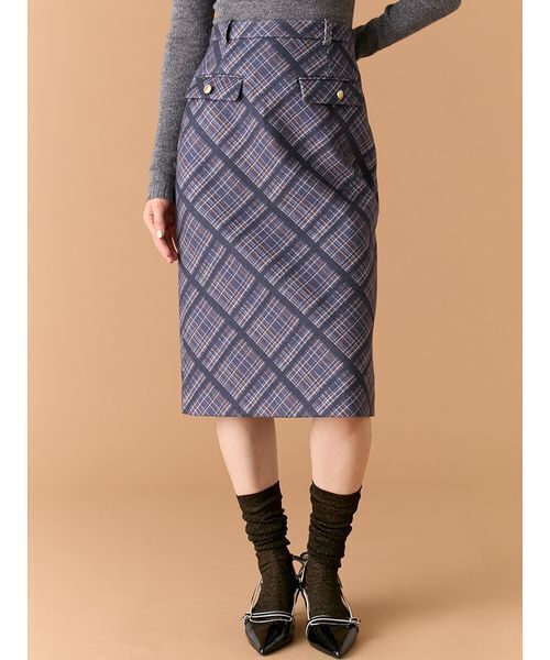 LILY BROWN（リリーブラウン） スカート ウーリーチェックミディ