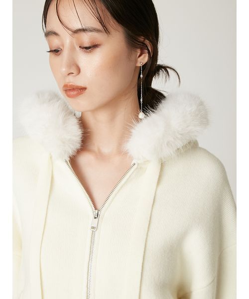 FRAY I.D（フレイ・アイディー） パーカー フードファージップニット