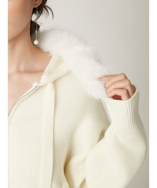 FRAY I.D（フレイ・アイディー） パーカー フードファージップニット