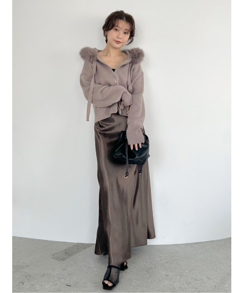 FRAY I.D（フレイ・アイディー） パーカー フードファージップニット