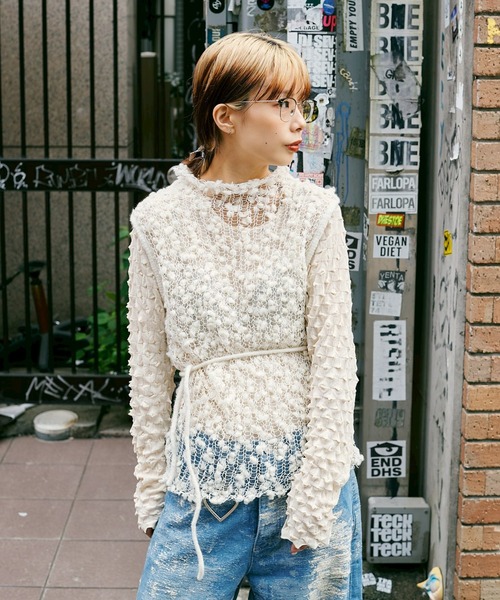 ニット/セーター Open Shoulder Knit OPEN SESAME CLUB（オープンセサミクラブ） ニット セーター ice