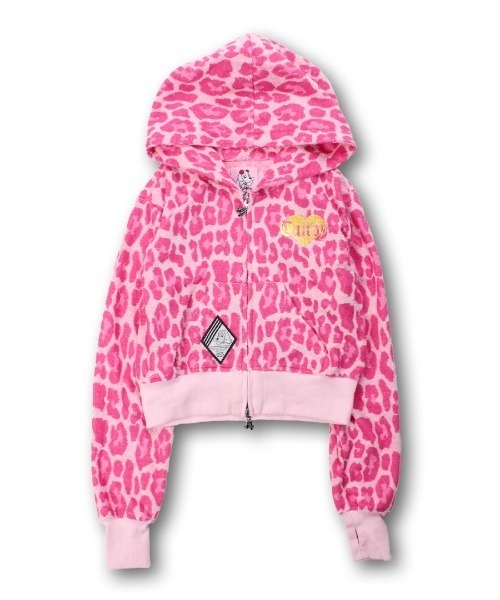GALFYヒョウ柄 パーカー ピンク GALFY パーカー GALFY/ガルフィー/フユCAL 豹パーカー