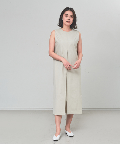 「qualite」 ノースリーブワンピース 38 グレー レディース_画像2