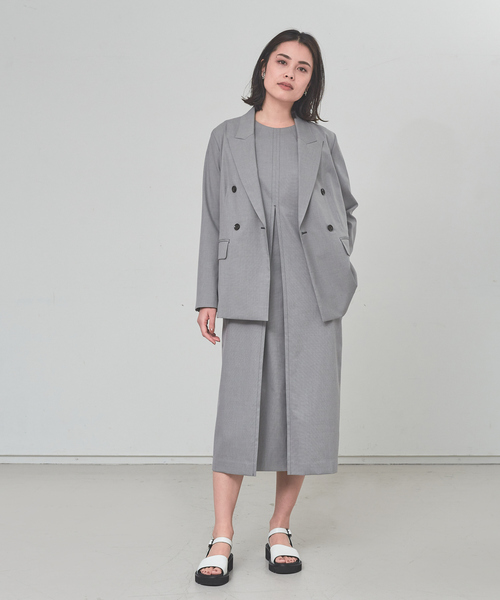 「qualite」 ノースリーブワンピース 38 グレー レディース_画像3