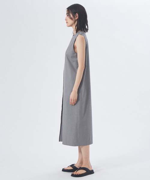 「qualite」 ノースリーブワンピース 38 グレー レディース_画像8