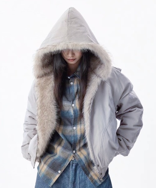 FUNdaysion ブルゾン アウター ファー付きジャケット レディース