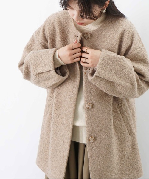 Hannibal Coat ノーカラーコート　新品未使用 green label relaxing（グリーンレーベルリラクシング） ノーカラー