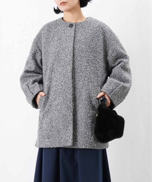 Lucruca ルクルカ　アウター　ノーカラー　ボアジャケット Lucruca ルクルカ アウター ノーカラー ボアジャケット センソユニコ