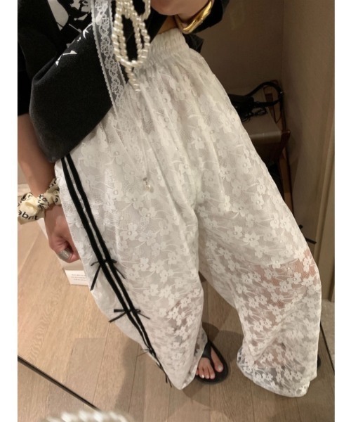 「LADY LIKE」 イージーパンツ M ホワイト レディース_画像4