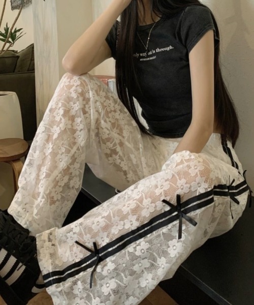 「LADY LIKE」 イージーパンツ M ホワイト レディース_画像5