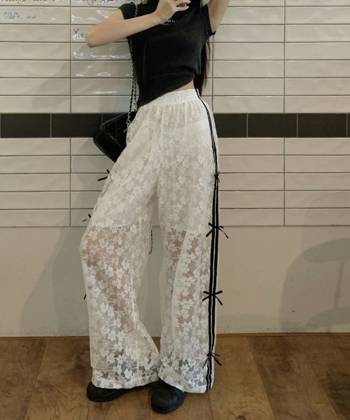 「LADY LIKE」 イージーパンツ M ホワイト レディース_画像7