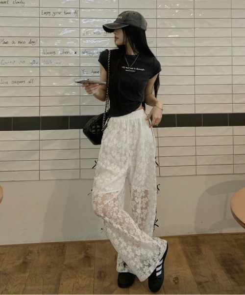 「LADY LIKE」 イージーパンツ M ホワイト レディース_画像8