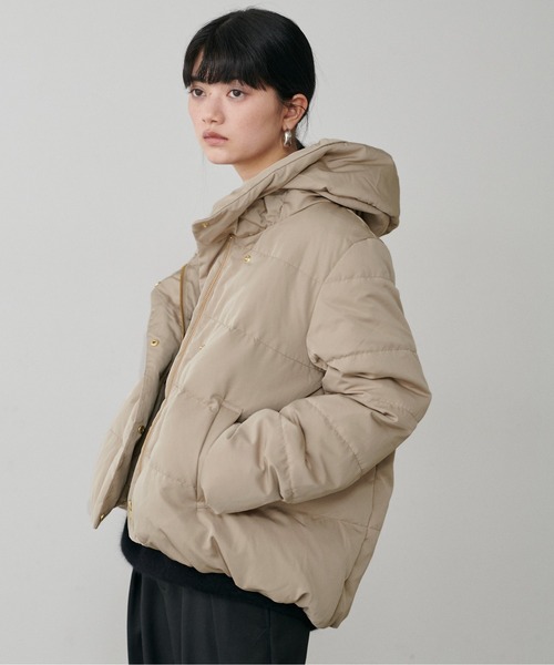 【美品】LARUTA ピーチスキンダウンフェザーコート ベージュ　ラルータ LARUTA（ラルータ） ダウンコート ダウンジャケット 「LARUTA」ピーチ