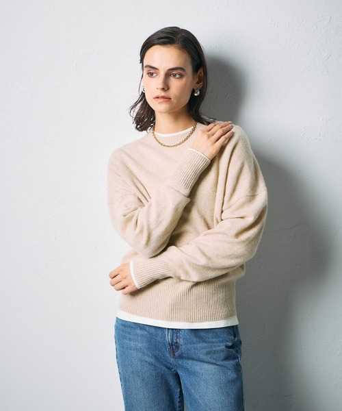 N.O.R.C ニット セーター 「CASHMERE100%」カシミヤクルーネックニット