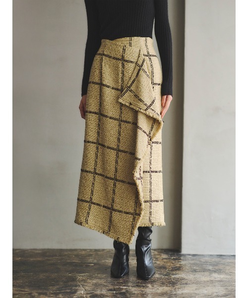 anuans（アニュアンス） スカート ツイードラップスカート : ZOZOTOWN