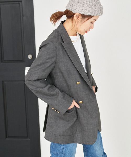 【美品】VERMEILpar iena イエナ テーラードジャケット グレー IENA（イエナ） テーラードジャケット 36 グレー レディース