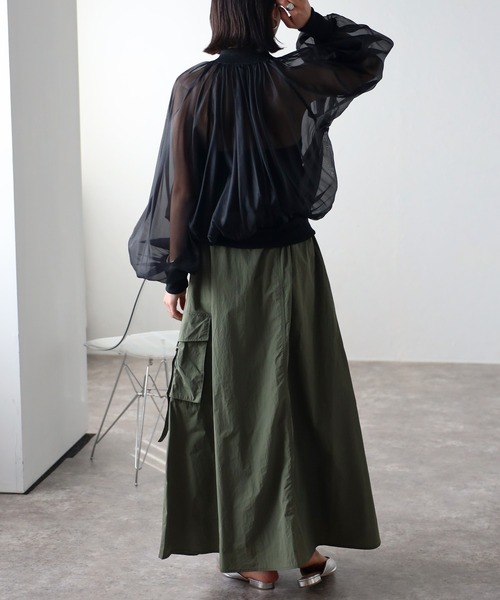 「r.」 ナイロンブルゾン FREE グレー レディース_画像7