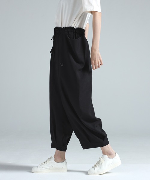 Y-3 パンツ CROPPED TOP FLARED SPORT UNIFORM TRACK PANTS レディース
