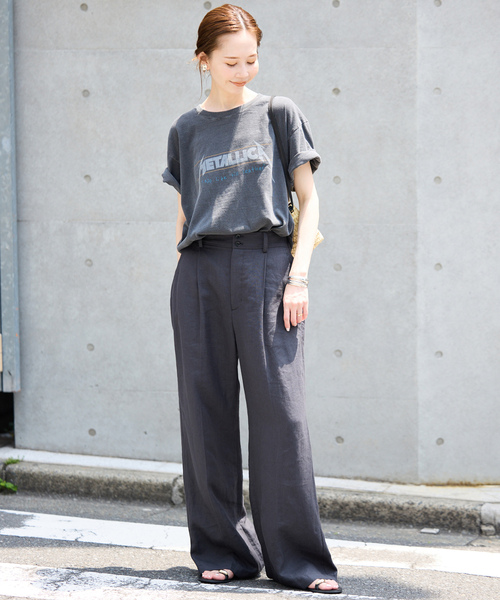 「SLOBE IENA」 スラックス 40 チャコールグレー レディース_画像3