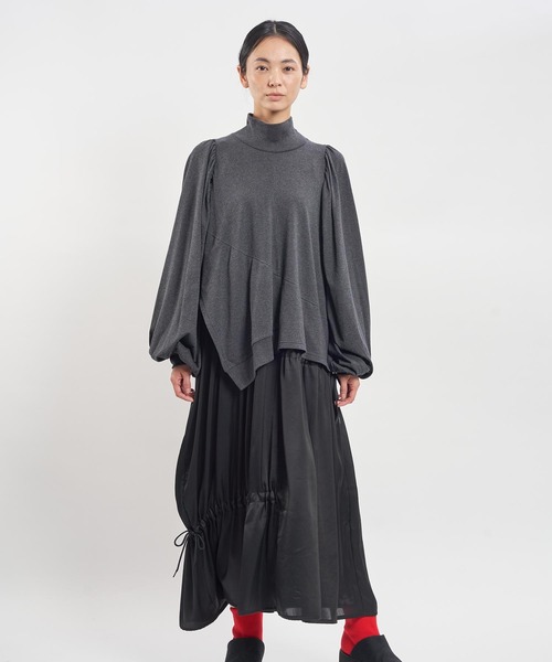 gomme ゴム　ワンピース gomme（ゴム） 長袖ワンピース MEDIUM チャコールグレー レディース