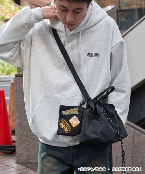 ショルダーバッグ 「呪術廻戦」別注 2WAY ポーチ付き ワッペン刺繍