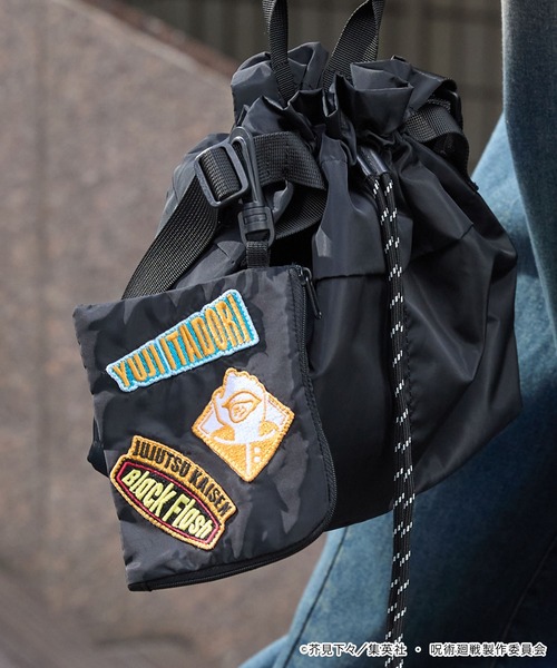 ショルダーバッグ 「呪術廻戦」別注 2WAY ポーチ付き ワッペン刺繍