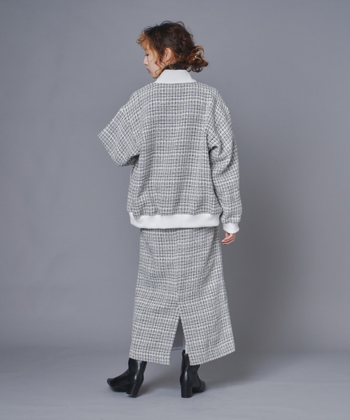 terrace スタジャン ツイードスタジャンブルゾン レディース