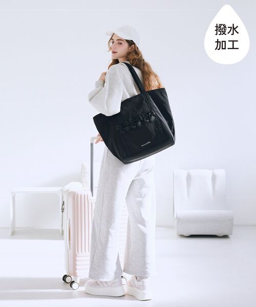 メゾンドフルール　ボストンバッグ　黒　キャリーオンバッグ　リボン　旅行　遠征 新品】メゾンドフルール トラベルキャリーオン ボストンバッグ