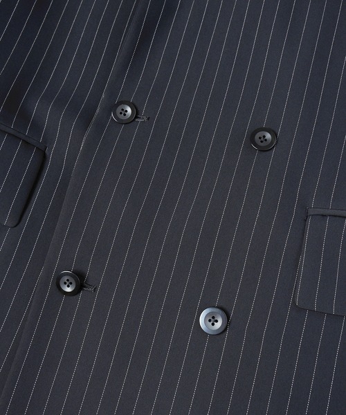 ジャケット テーラードジャケット Stripe Double Cloth Button-Tab Pocket Tailored Jacketの画像
