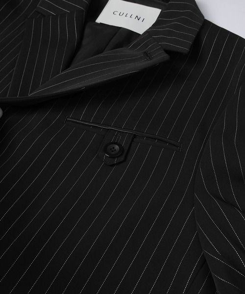 ジャケット テーラードジャケット Stripe Double Cloth Button-Tab Pocket Tailored Jacketの画像