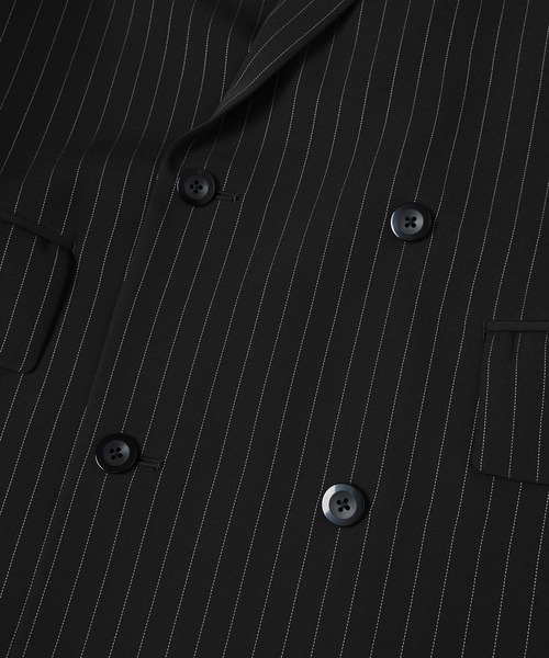 ジャケット テーラードジャケット Stripe Double Cloth Button-Tab Pocket Tailored Jacketの画像