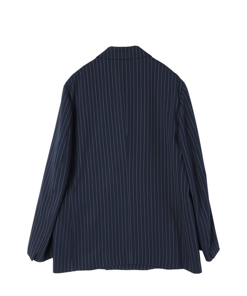 ジャケット テーラードジャケット Stripe Double Cloth Button-Tab Pocket Tailored Jacketの画像