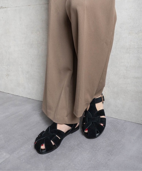 サンダル バックベルトグルカフラットサンダル レディース : ZOZOTOWN