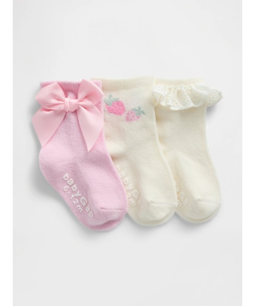 GAP（ギャップ） 靴下 クルーソックス 3足セット (ベビー) キッズ 子供 