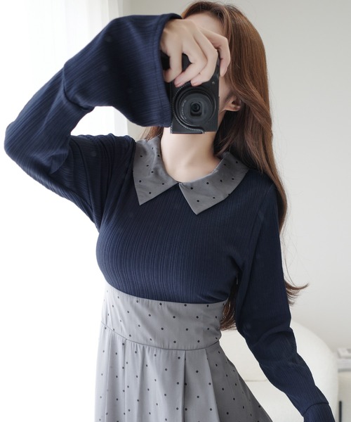 「mily bilet」 ドッキングワンピース SMALL ネイビー レディース_画像7