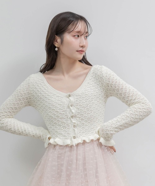 RANDA（ランダ） カーディガン 「Heart Collection」ハートビジュー