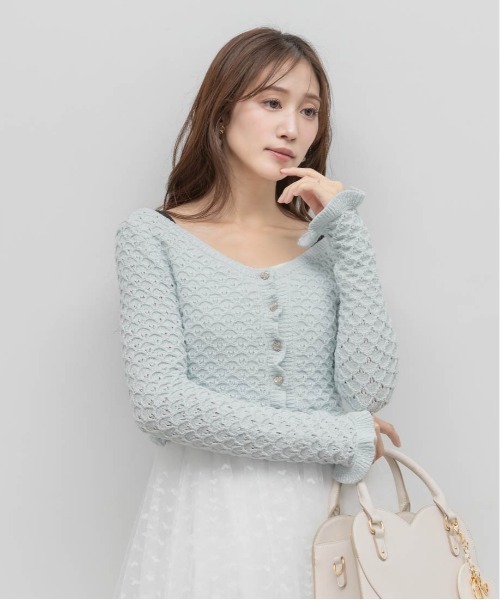 RANDA（ランダ） カーディガン 「Heart Collection」ハートビジュー