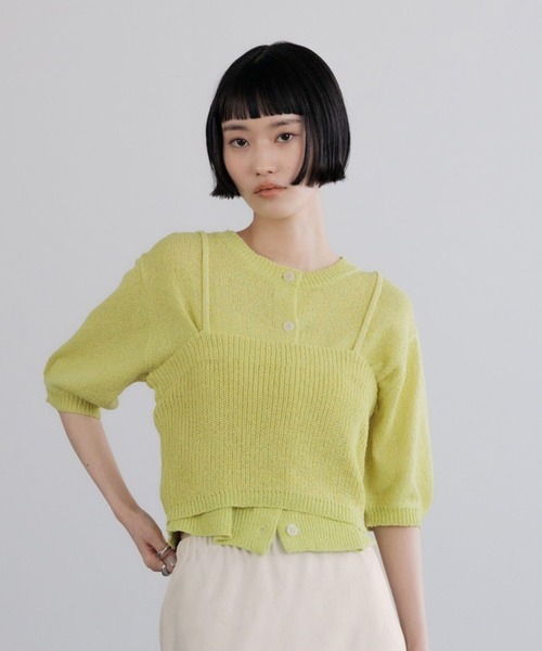 tシャツ メランジ２ＰセットカーディガンＳＳ　678189 レディースの画像