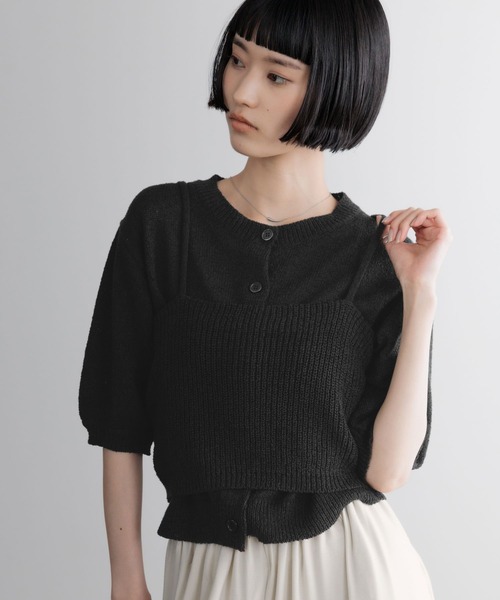 tシャツ メランジ２ＰセットカーディガンＳＳ　678189 レディースの画像