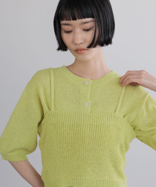 tシャツ メランジ２ＰセットカーディガンＳＳ　678189 レディースの画像
